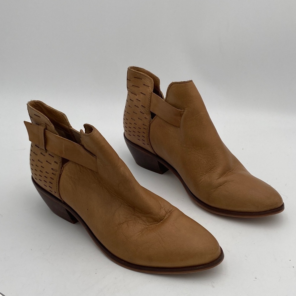 Dr Scholls Leather Ankle Boots women 8.5M brown Casual office festival fall Y2K